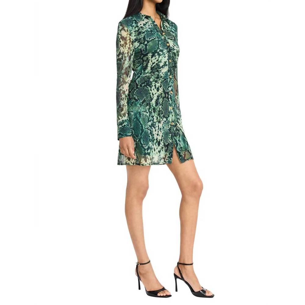 NEW DONNA MORGAN isabell shirt dress in absinthe green - Picture 2 of 3